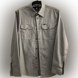 New G-Star Raw Men's Marine Slim Long Sleeved Shirt Charcoal grey